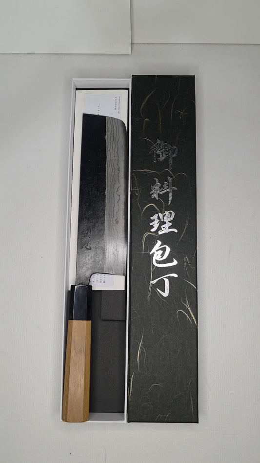 Hatsukokoro Kumokage Kurouchi Damascus Nakiri 165mm